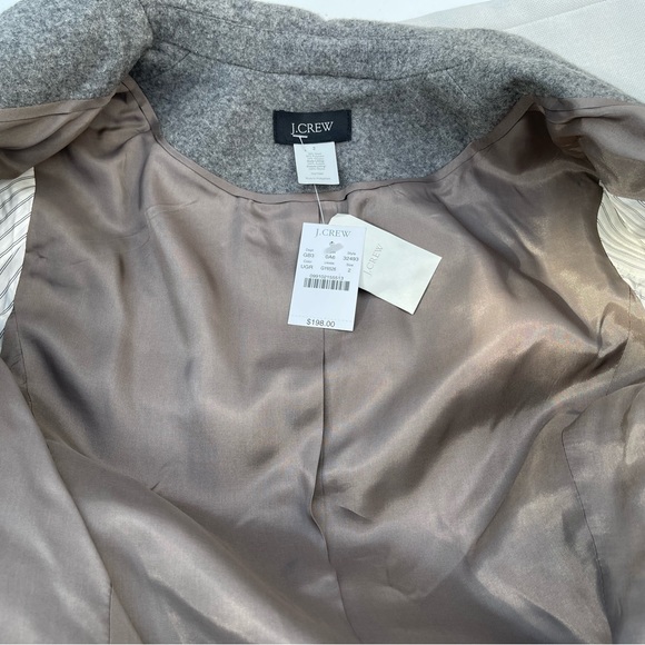 NWT J Crew Gorgeous Gray Wool Blazer with black trim - Picture 11 of 13